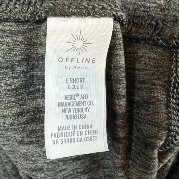 Offline by Aerie Women's Fold Over Waist Short Court Joggers Black Heather Large - Picture 11 of 14